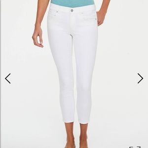 Ann Taylor Loft white skinny jeans